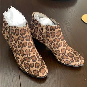 Leopard print booties